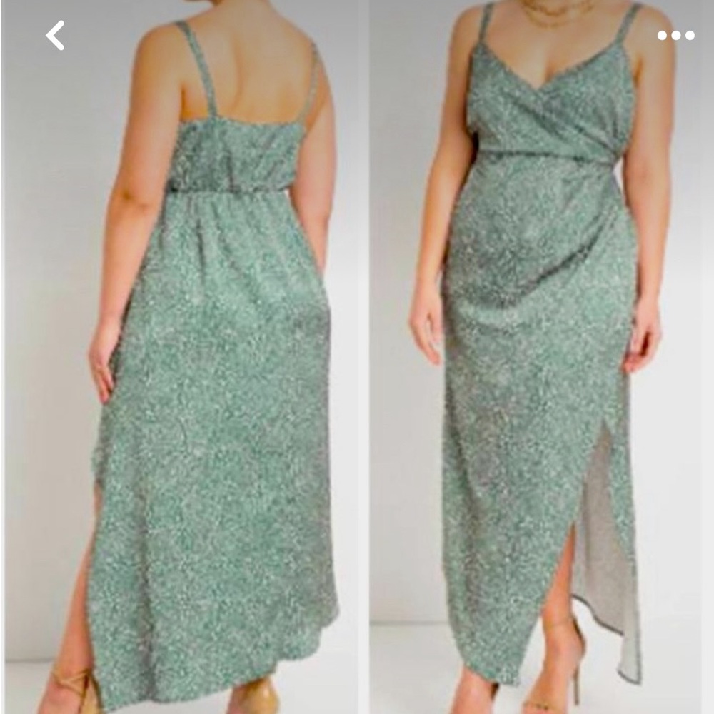 ELOQUII Satin wrap dress